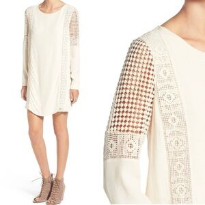 ASTR The Label Cream Mini Crochet Dress